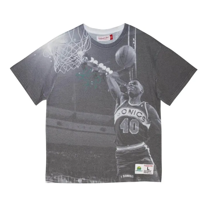 Mitchell and Ness Above The Rim Sublimated SS Tee Seattle Supersonics Shawn Kemp Men TShirts and Tops Mitchell and Ness Above The Rim Sublimated SS Tee Seattle Supersonics Shawn Kemp Men TShirts and Tops