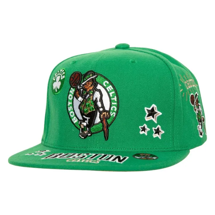 Mitchell and Ness All Out Snapback Boston Celtics Men Hats and Headwear