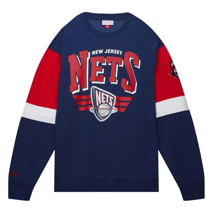 Mitchell and Ness All Over Crew 30 New Jersey Nets Men Hoodies and Sweatshirts