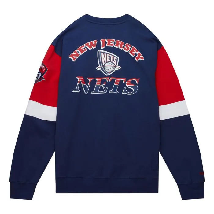 Mitchell and Ness All Over Crew 30 New Jersey Nets Men Hoodies and Sweatshirts Mitchell and Ness All Over Crew 30 New Jersey Nets Men Hoodies and Sweatshirts