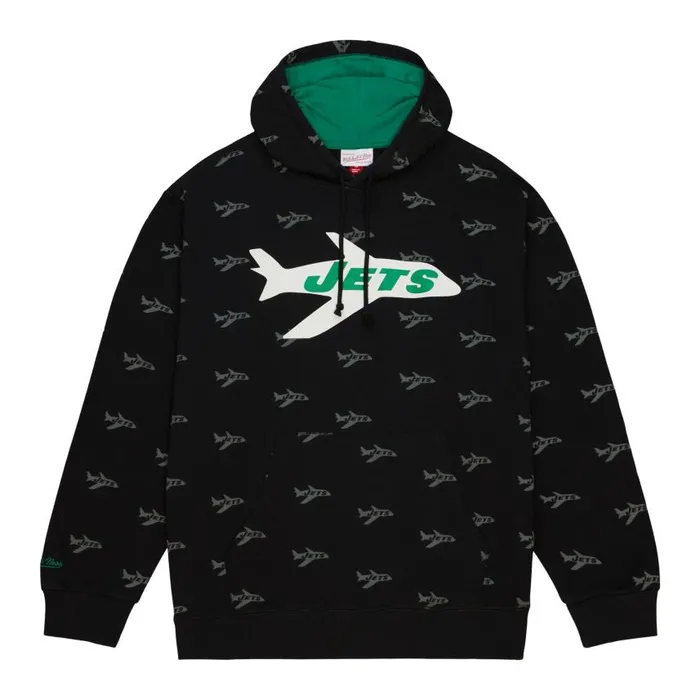 Mitchell and Ness AOP Fleece Hoodie New York Jets Men Hoodies and Sweatshirts