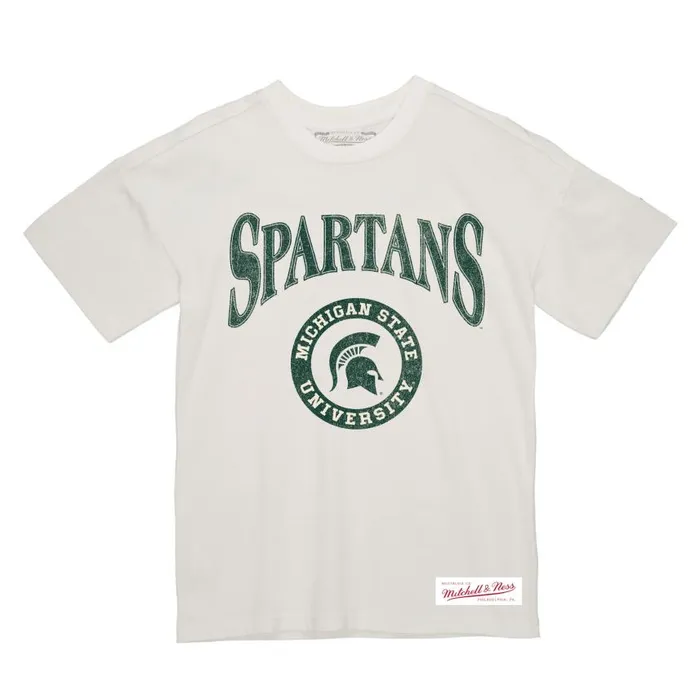 Mitchell and Ness Arched Logo Lockup Slub Tee Michigan State University Men TShirts and Tops Mitchell and Ness Arched Logo Lockup Slub Tee Michigan State University Men TShirts and Tops
