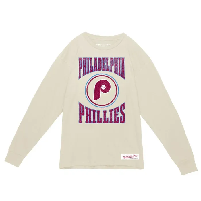 Mitchell and Ness Arched Logo Slub LS Tee Philadelphia Phillies Men TShirts and Tops Mitchell and Ness Arched Logo Slub LS Tee Philadelphia Phillies Men TShirts and Tops