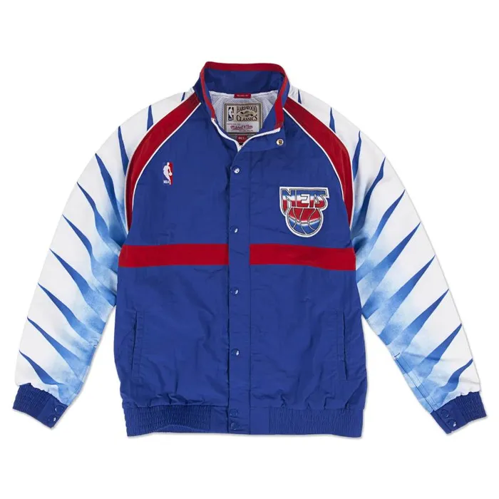 Mitchell and Ness Authentic New Jersey Nets 199394 Warm Up Jacket Men Jackets and Outerwear Mitchell and Ness Authentic New Jersey Nets 199394 Warm Up Jacket Men Jackets and Outerwear