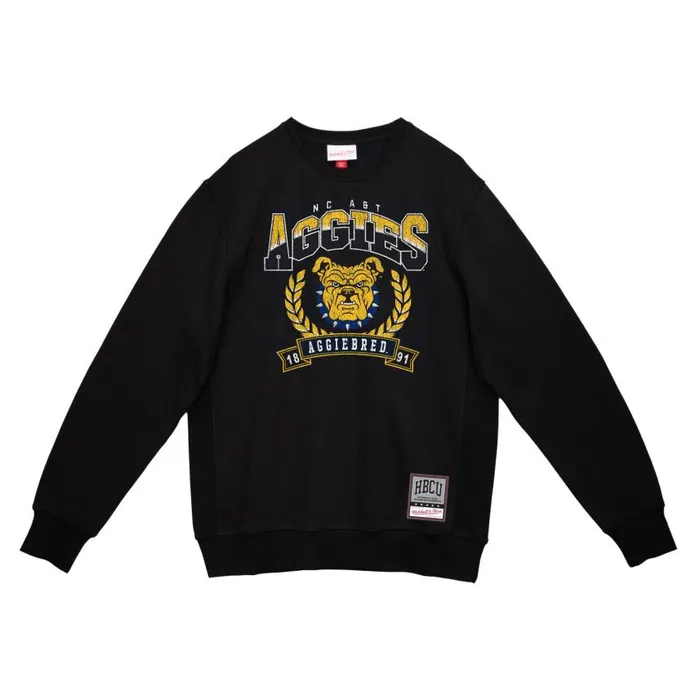 Mitchell and Ness Baseline Crew North Carolina AandT University Men Hoodies and Sweatshirts Mitchell and Ness Baseline Crew North Carolina AandT University Men Hoodies and Sweatshirts