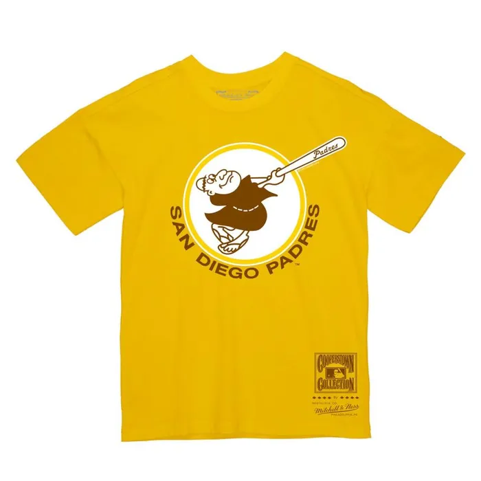 Mitchell and Ness Basic Logo 1 Tee San Diego Padres Men TShirts and Tops