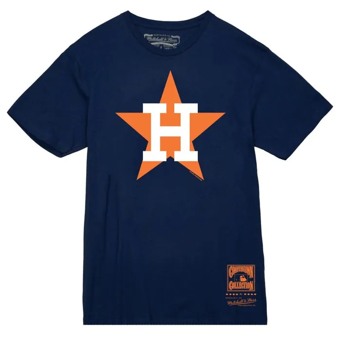 Mitchell and Ness Basic Logo 2 Tee Houston Astros Men TShirts and Tops