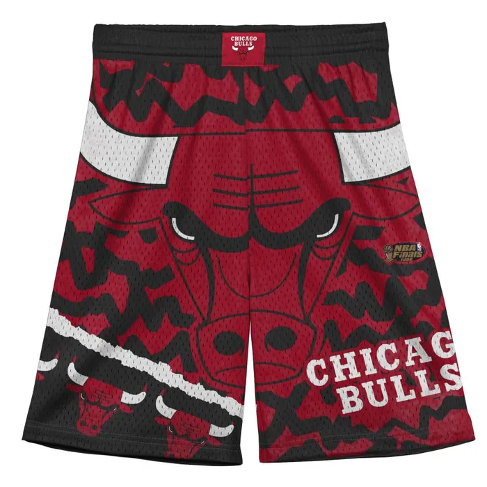 Mitchell and Ness Big Face Jumbotron Mesh Shorts Chicago Bulls Kids Shorts and Skorts Mitchell and Ness Big Face Jumbotron Mesh Shorts Chicago Bulls Kids Shorts and Skorts