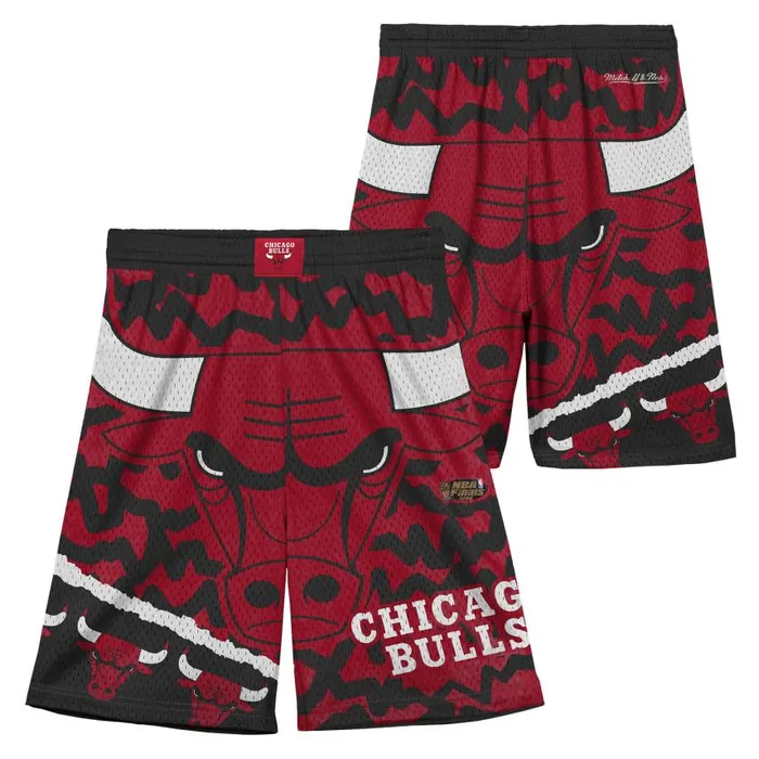 Mitchell and Ness Big Face Jumbotron Mesh Shorts Chicago Bulls Kids Shorts and Skorts Mitchell and Ness Big Face Jumbotron Mesh Shorts Chicago Bulls Kids Shorts and Skorts