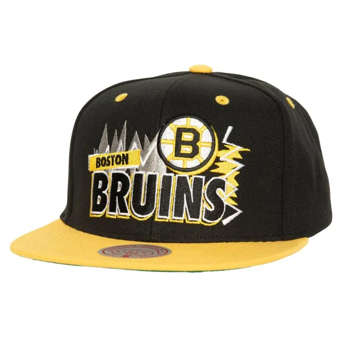Mitchell and Ness Buzz Snapback Vntg Boston Bruins Men Hats and Headwear