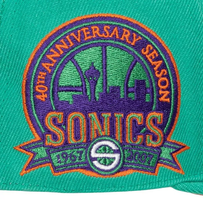 Mitchell and Ness Cactus Cooler Fitted Hat Seattle Supersonics Men Hats and Headwear Mitchell and Ness Cactus Cooler Fitted Hat Seattle Supersonics Men Hats and Headwear