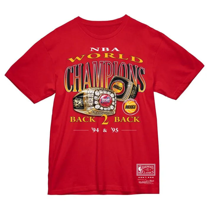 Mitchell and Ness Championship Rings Tee Red Houston Rockets Men TShirts and Tops Mitchell and Ness Championship Rings Tee Red Houston Rockets Men TShirts and Tops