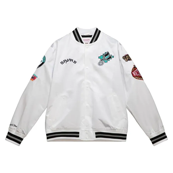 Mitchell and Ness City Collection Lightweight Satin Jacket San Antonio Spurs Men Jackets and Outerwear Mitchell and Ness City Collection Lightweight Satin Jacket San Antonio Spurs Men Jackets and Outerwear