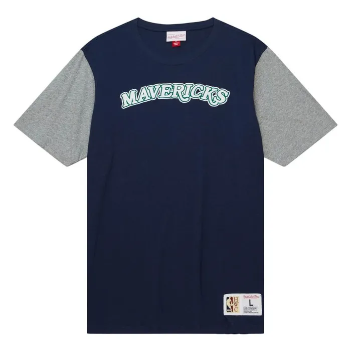Mitchell and Ness Color Blocked SS Tee Dallas Mavericks Men TShirts and Tops