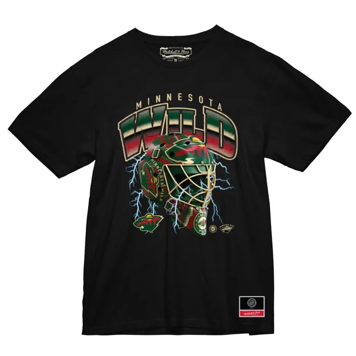 Mitchell and Ness Crease Lightning Tee Minnesota Wild Men TShirts and Tops