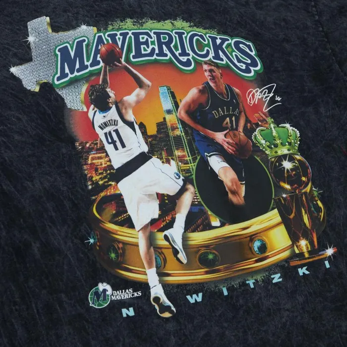 Mitchell and Ness Crowned Tee Dallas Mavericks Dirk Nowitzki Men TShirts and Tops Mitchell and Ness Crowned Tee Dallas Mavericks Dirk Nowitzki Men TShirts and Tops