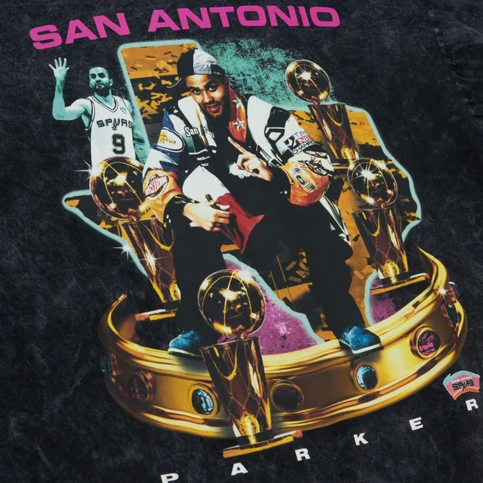 Mitchell and Ness Crowned Tee San Antonio Spurs Tony Parker Men TShirts and Tops Mitchell and Ness Crowned Tee San Antonio Spurs Tony Parker Men TShirts and Tops