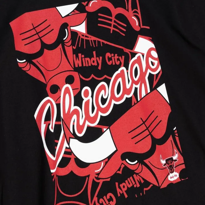 Mitchell and Ness Cut Up Tee Chicago Bulls Men TShirts and Tops Mitchell and Ness Cut Up Tee Chicago Bulls Men TShirts and Tops