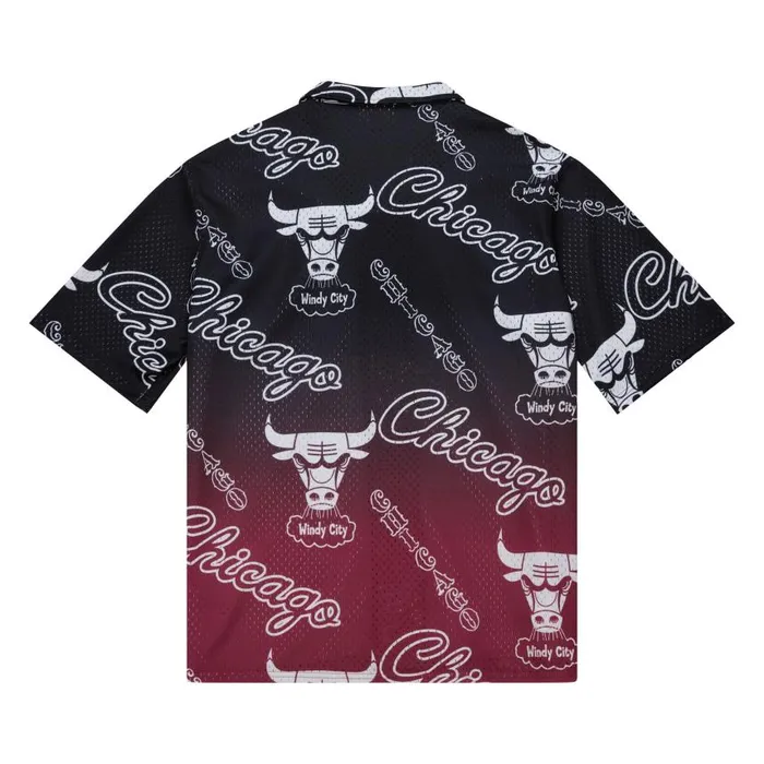 Mitchell and Ness Destination Leisure Button Up Shirt Chicago Bulls Men TShirts and Tops Mitchell and Ness Destination Leisure Button Up Shirt Chicago Bulls Men TShirts and Tops