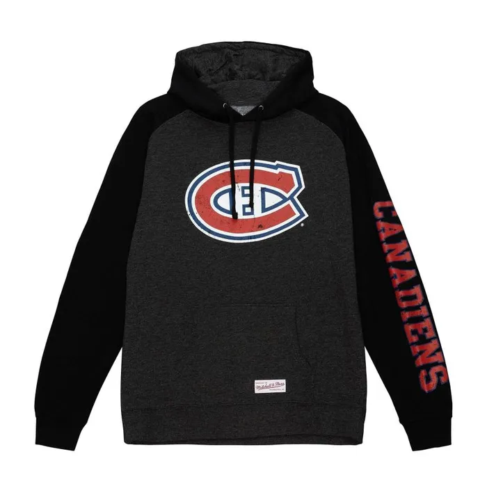 Mitchell and Ness Distressed Logo Hoody Montreal Canadiens Men Hoodies and Sweatshirts Mitchell and Ness Distressed Logo Hoody Montreal Canadiens Men Hoodies and Sweatshirts