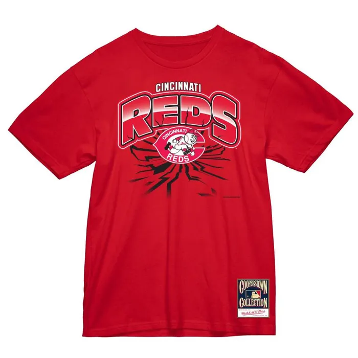 Mitchell and Ness Earthquake Tee Cincinnati Reds Men TShirts and Tops