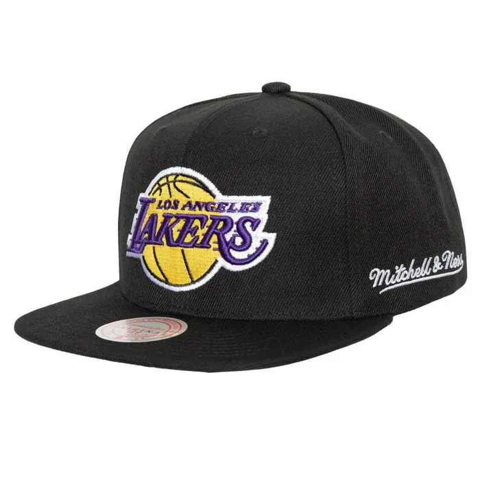 Mitchell and Ness English Dropback Snapback Los Angeles Lakers Men Hats and Headwear Mitchell and Ness English Dropback Snapback Los Angeles Lakers Men Hats and Headwear