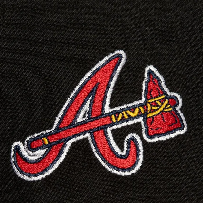 Mitchell and Ness Evergreen Script Snapback Atlanta Braves Men Hats and Headwear Mitchell and Ness Evergreen Script Snapback Atlanta Braves Men Hats and Headwear