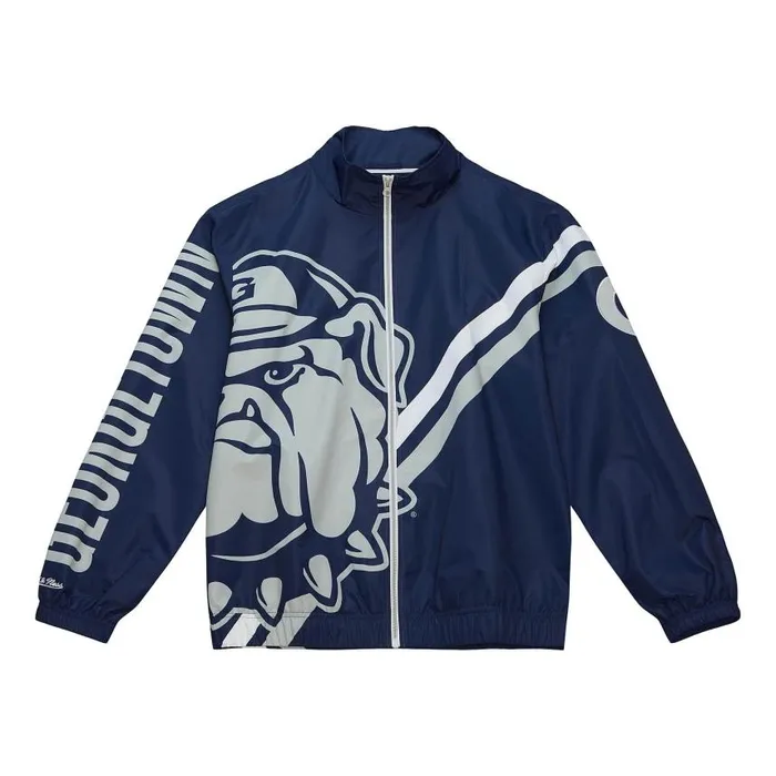 Mitchell and Ness Exploded Logo Warm Up Jacket Georgetown University Men Jackets and Outerwear Mitchell and Ness Exploded Logo Warm Up Jacket Georgetown University Men Jackets and Outerwear