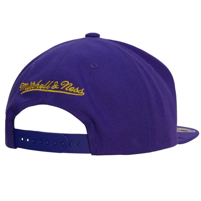 Mitchell and Ness Front Face Snapback Los Angeles Lakers Men Hats and Headwear Mitchell and Ness Front Face Snapback Los Angeles Lakers Men Hats and Headwear