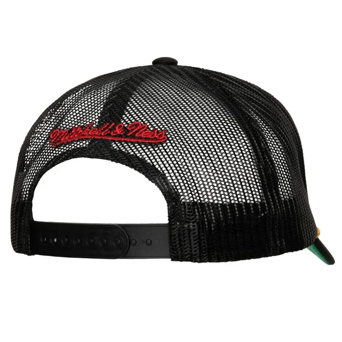Mitchell and Ness Gold Leaf Trucker HWC Chicago Bulls Men Hats and Headwear Mitchell and Ness Gold Leaf Trucker HWC Chicago Bulls Men Hats and Headwear