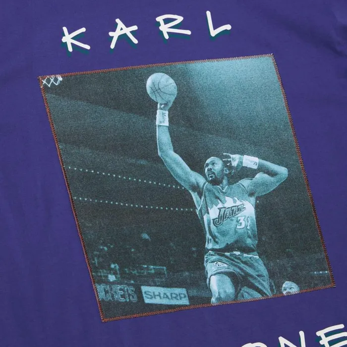 Mitchell and Ness Heavyweight Premium Player Tee Vintage Logo Utah Jazz Karl Malone Men TShirts and Tops Mitchell and Ness Heavyweight Premium Player Tee Vintage Logo Utah Jazz Karl Malone Men TShirts and Tops