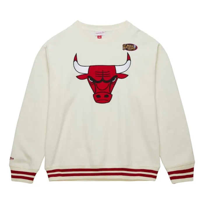 Mitchell and Ness Heritage Fleece Crew Vintage Logo Chicago Bulls Men Hoodies and Sweatshirts Mitchell and Ness Heritage Fleece Crew Vintage Logo Chicago Bulls Men Hoodies and Sweatshirts