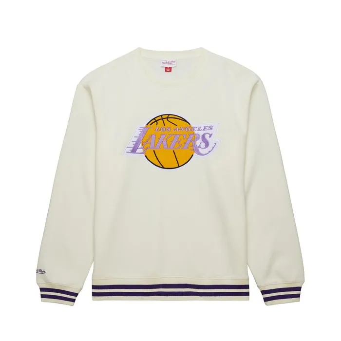 Mitchell and Ness Heritage Fleece Crew Vintage Logo Los Angeles Lakers Men Hoodies and Sweatshirts Mitchell and Ness Heritage Fleece Crew Vintage Logo Los Angeles Lakers Men Hoodies and Sweatshirts