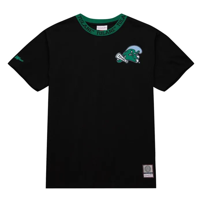 Mitchell and Ness Jaquard Ringer SS Tee Current Logo Tulane University Men TShirts and Tops Mitchell and Ness Jaquard Ringer SS Tee Current Logo Tulane University Men TShirts and Tops