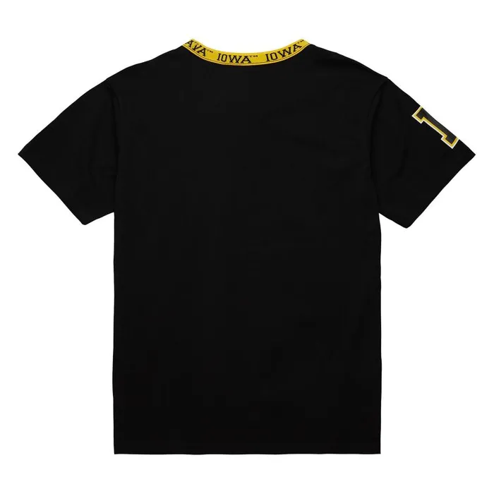 Mitchell and Ness Jaquard Ringer SS Tee Current Logo University Of Iowa Men TShirts and Tops Mitchell and Ness Jaquard Ringer SS Tee Current Logo University Of Iowa Men TShirts and Tops