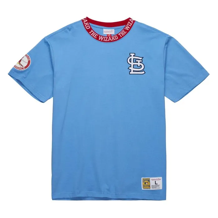 Mitchell and Ness Jaquard Ringer SS Tee Vintage Logo St Louis Cardinals Men TShirts and Tops Mitchell and Ness Jaquard Ringer SS Tee Vintage Logo St Louis Cardinals Men TShirts and Tops