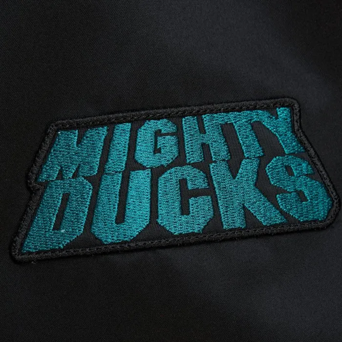 Mitchell and Ness Lightweight Satin Bomber Vintage Logo Anaheim Ducks Men Jackets and Outerwear Mitchell and Ness Lightweight Satin Bomber Vintage Logo Anaheim Ducks Men Jackets and Outerwear