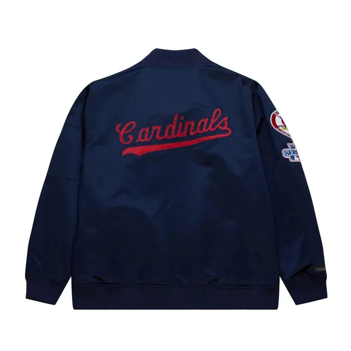 Mitchell and Ness Lightweight Satin Bomber Vintage Logo St Louis Cardinals Men Jackets and Outerwear Mitchell and Ness Lightweight Satin Bomber Vintage Logo St Louis Cardinals Men Jackets and Outerwear