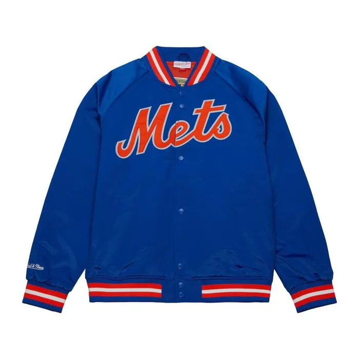 Mitchell and Ness Lightweight Satin Jacket New York Mets Men Jackets and Outerwear Mitchell and Ness Lightweight Satin Jacket New York Mets Men Jackets and Outerwear