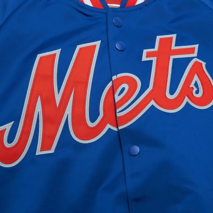 Mitchell and Ness Lightweight Satin Jacket New York Mets Men Jackets and Outerwear Mitchell and Ness Lightweight Satin Jacket New York Mets Men Jackets and Outerwear