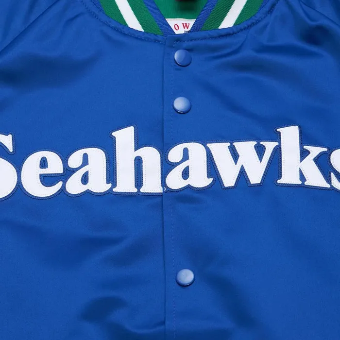 Mitchell and Ness Lightweight Satin Jacket Seattle Seahawks Men Jackets and Outerwear Mitchell and Ness Lightweight Satin Jacket Seattle Seahawks Men Jackets and Outerwear