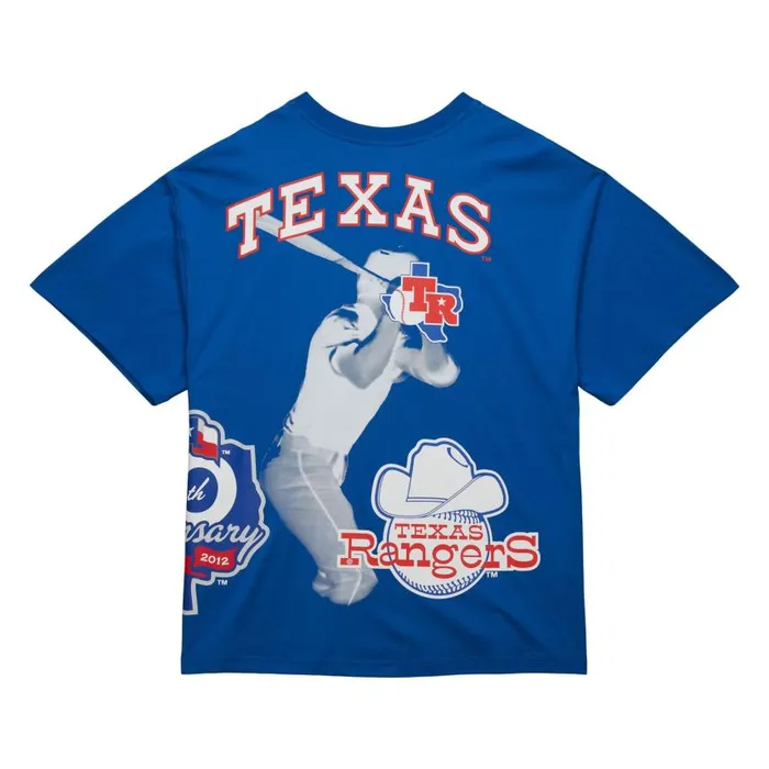 Mitchell and Ness Logo Blast SS Tee Coop Texas Rangers Men TShirts and Tops Mitchell and Ness Logo Blast SS Tee Coop Texas Rangers Men TShirts and Tops