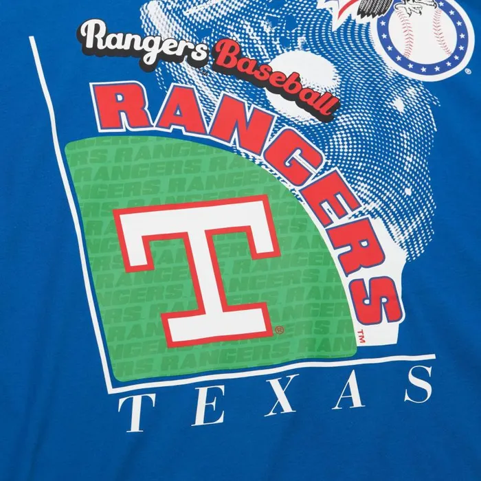 Mitchell and Ness Logo Blast SS Tee Coop Texas Rangers Men TShirts and Tops Mitchell and Ness Logo Blast SS Tee Coop Texas Rangers Men TShirts and Tops