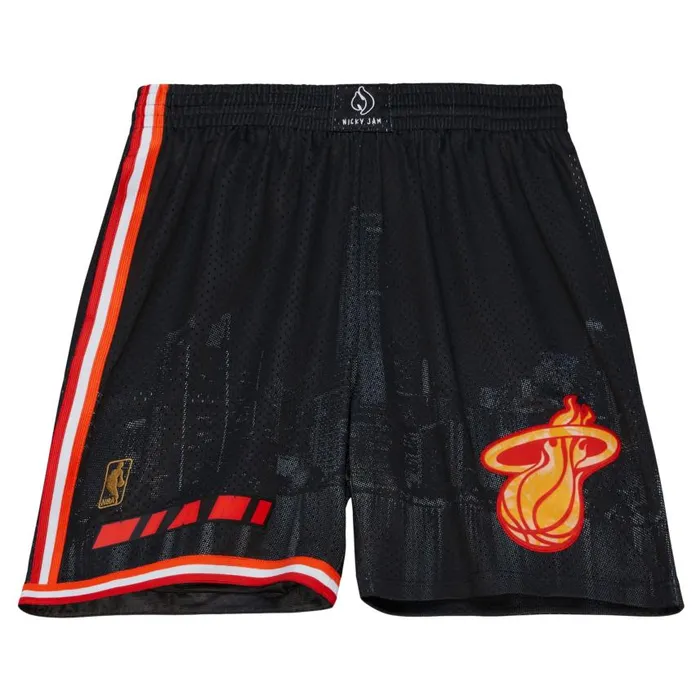 Mitchell and Ness MandN X Nicky Jam Swingman Shorts Miami Heat Men Shorts
