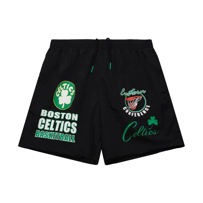 Mitchell and Ness Multi Hit Nylon Shorts Vintage Logo Boston Celtics Men Shorts Mitchell and Ness Multi Hit Nylon Shorts Vintage Logo Boston Celtics Men Shorts