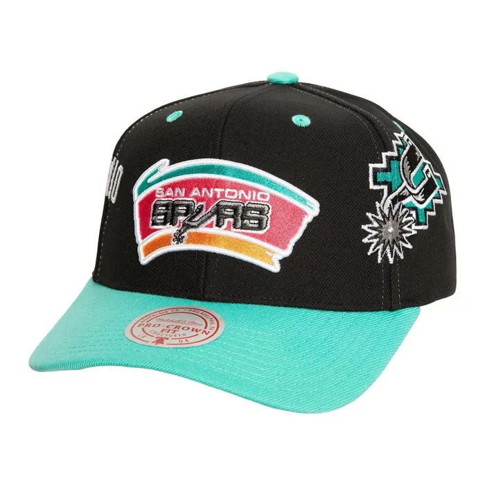 Mitchell and Ness Overbite Pro Snapback HWC San Antonio Spurs Men Hats and Headwear Mitchell and Ness Overbite Pro Snapback HWC San Antonio Spurs Men Hats and Headwear