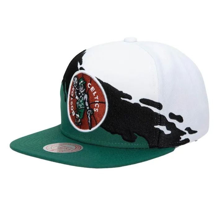 Mitchell and Ness Paintbrush Snapback HWC Boston Celtics Men Hats and Headwear Mitchell and Ness Paintbrush Snapback HWC Boston Celtics Men Hats and Headwear
