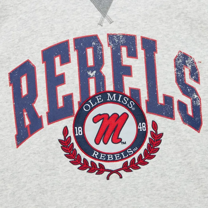 Mitchell and Ness Premium Fleece Crew Current Logo University Of Mississippi Men Hoodies and Sweatshirts Mitchell and Ness Premium Fleece Crew Current Logo University Of Mississippi Men Hoodies and Sweatshirts