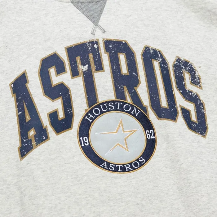 Mitchell and Ness Premium Fleece Crew Vintage Logo Houston Astros Men Hoodies and Sweatshirts Mitchell and Ness Premium Fleece Crew Vintage Logo Houston Astros Men Hoodies and Sweatshirts