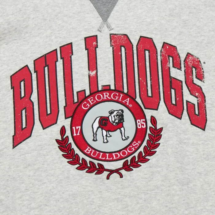 Mitchell and Ness Premium Fleece Crew Vintage Logo University Of Georgia Men Hoodies and Sweatshirts Mitchell and Ness Premium Fleece Crew Vintage Logo University Of Georgia Men Hoodies and Sweatshirts